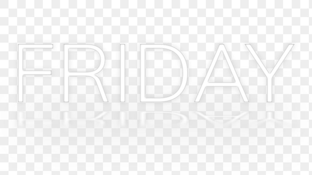 Png neon font Friday word white typography