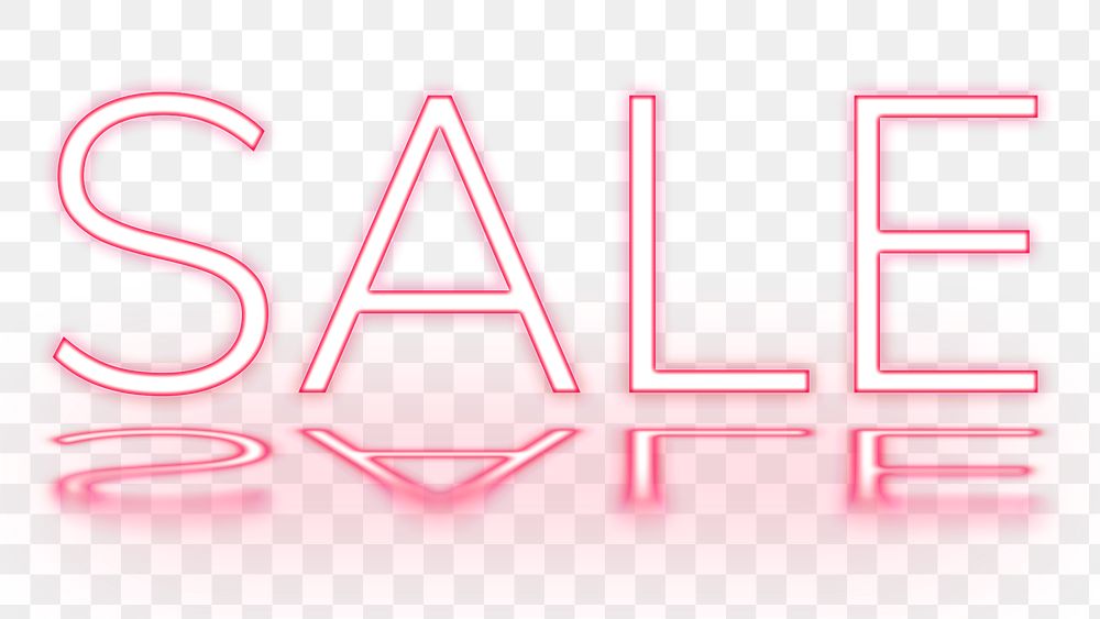 Sale text neon font typography png