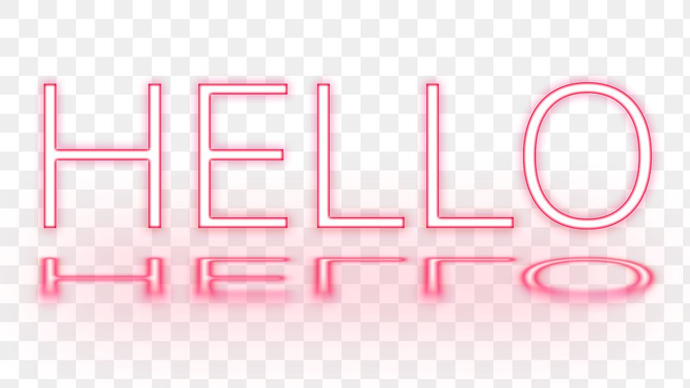 Hello png pink neon font text and lettering
