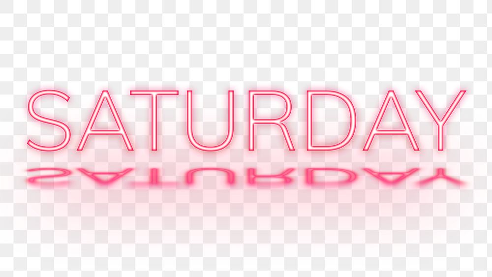 Saturday text neon typography png font