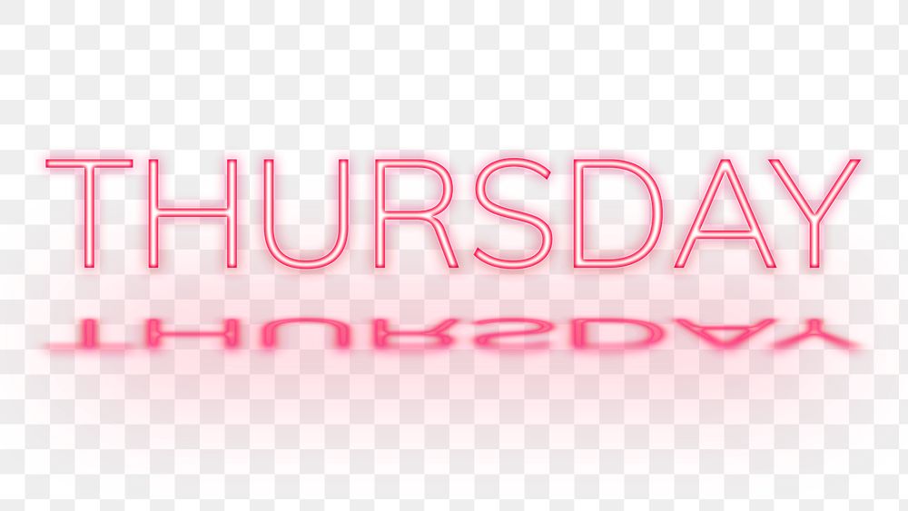 Word png Thursday neon font pink typography