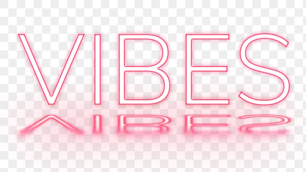 Png Vibes pink neon typography font