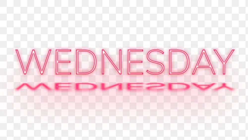Wednesday text neon typography png font