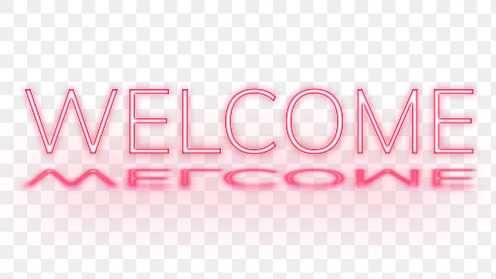Welcome png word neon font typography