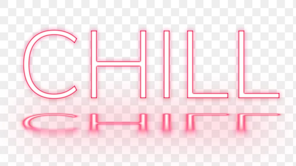 CHILL png word pink neon typography