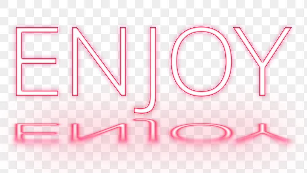 Enjoy png word neon typography pink font