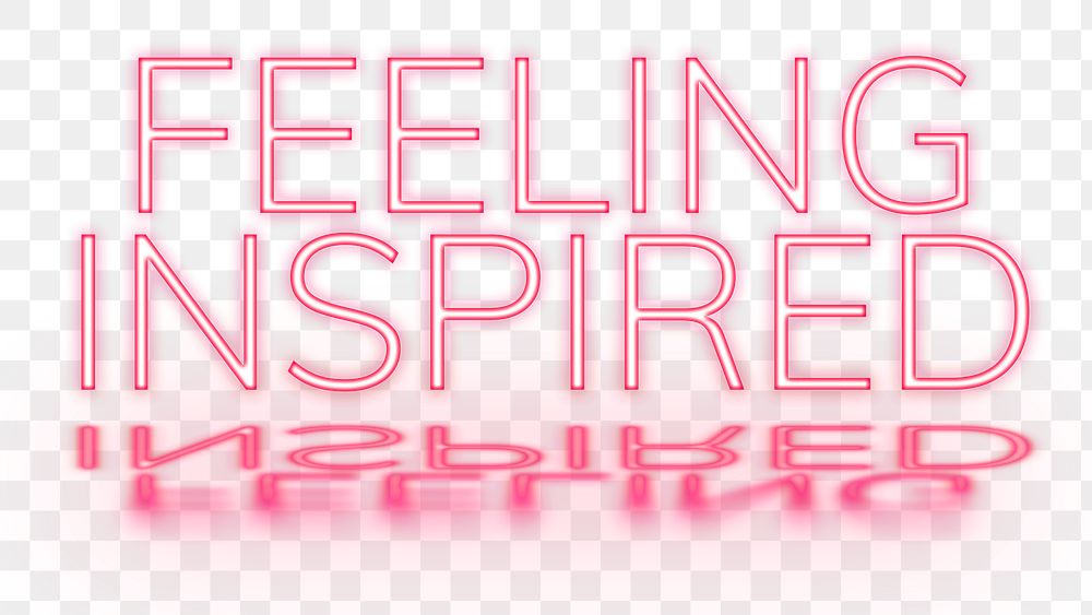 Png Feeling Inspired neon font message typography