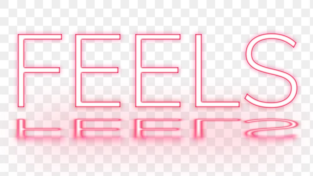Pink Feels png word neon font typography