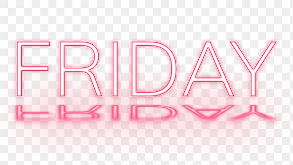 Png Friday word neon pink font typography