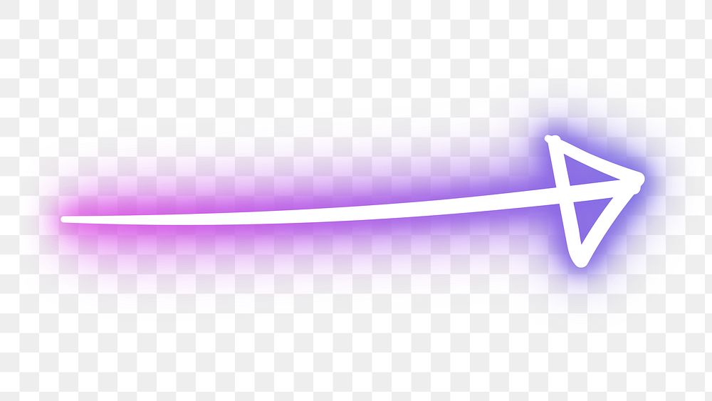 Neon purple straight arrow sign design element