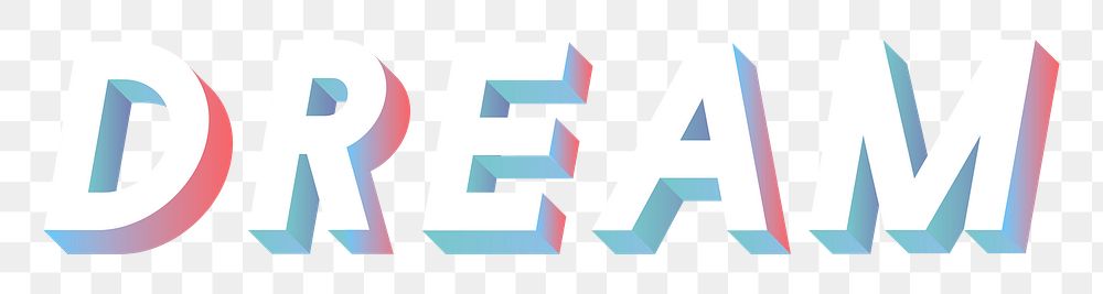 Isometric word Dream typography