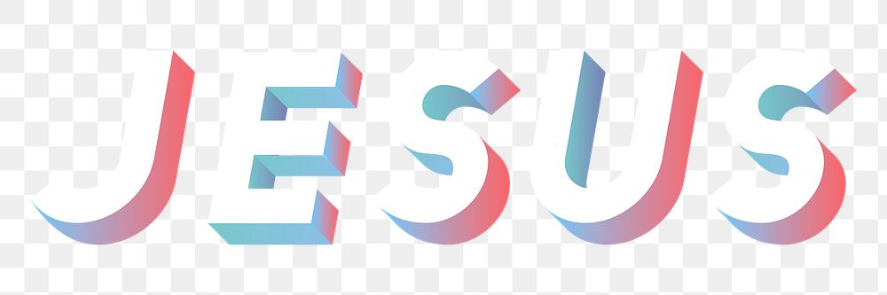 Isometric word Jesus typography design element