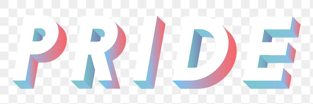 Isometric word Pride typography design element