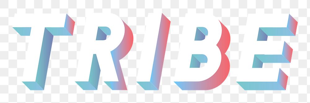 Isometric word Tribe typography design element