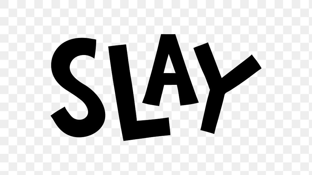 Black slay doodle typography design element