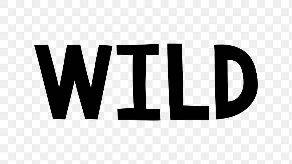 Wild doodle typography design element
