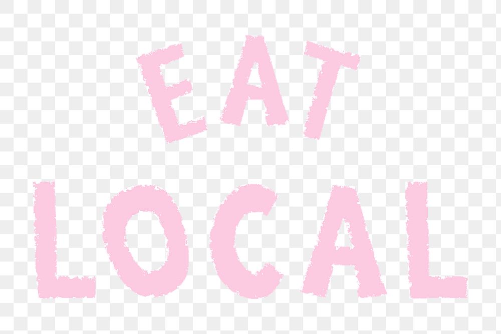 Pink eat local doodle typography design element