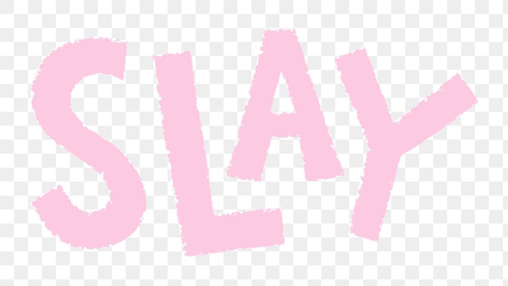 Pink slay doodle typography design element