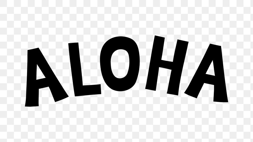 Aloha doodle typography design element