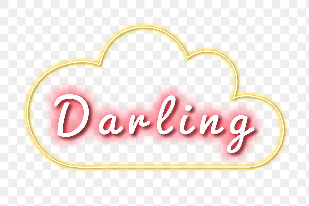 Darling png pink neon word