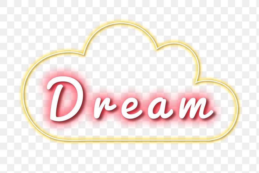 Dream png neon text typography