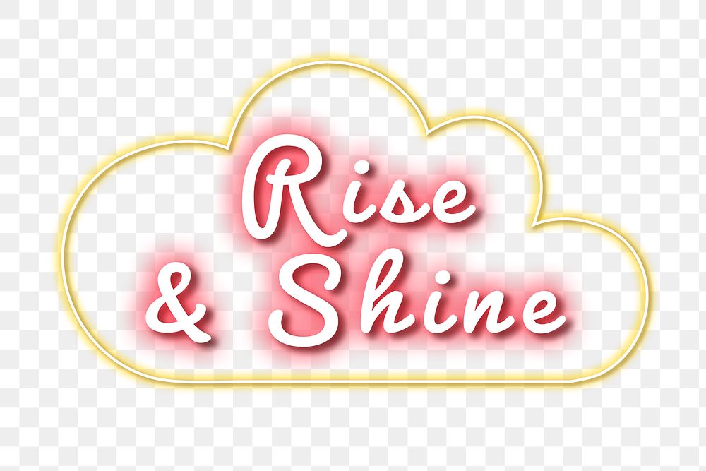 Png rise & shine pink glow png typography