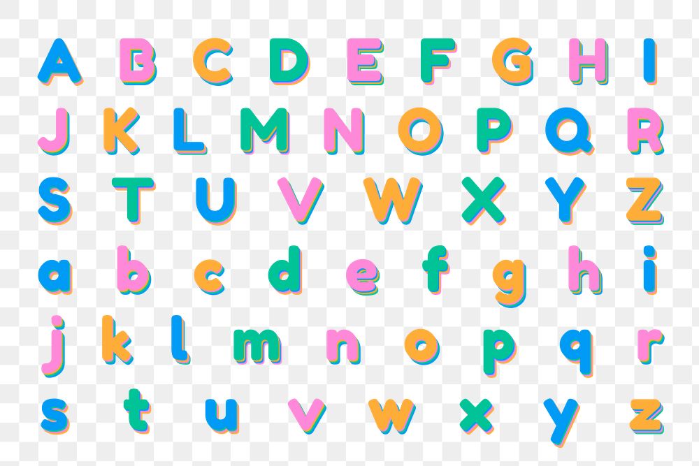 Png colorful english alphabet collection