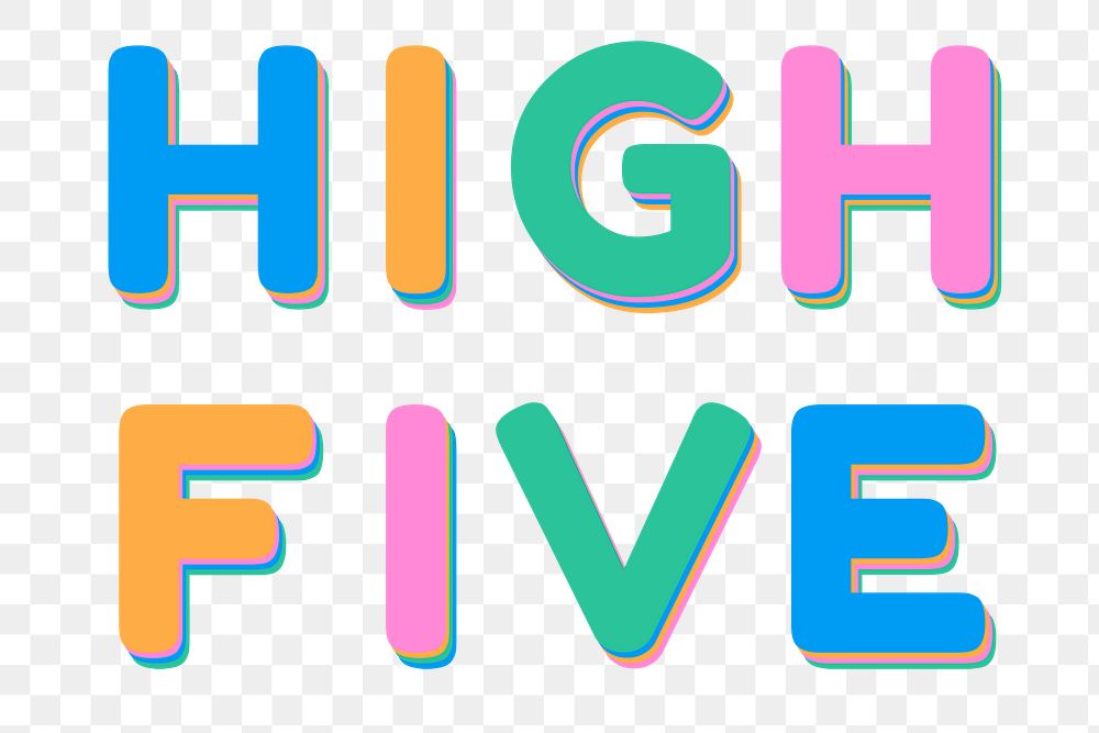 High five png text typography font 