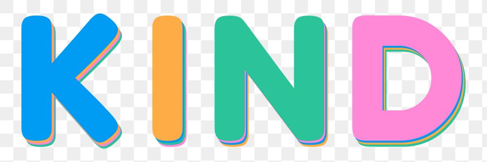 Kind colorful PNG letter smooth font 