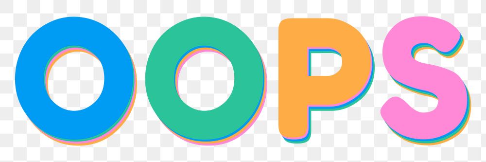 OOPS colorful PNG letter smooth font 