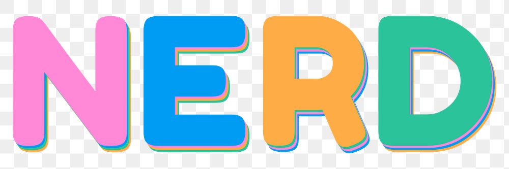 Png nerd word art font typography 