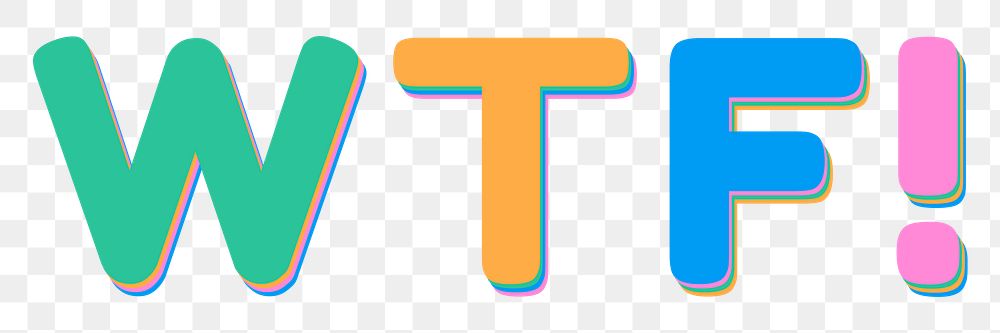 WTF! colorful PNG letter smooth font 