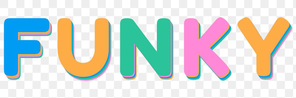 Funky letter pastel colored PNG rounded font 