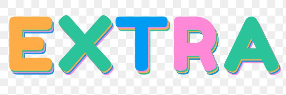 Extra letter pastel colored PNG rounded font 