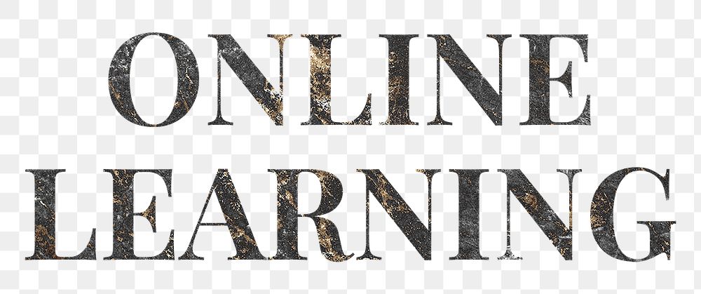Online learning word typography png