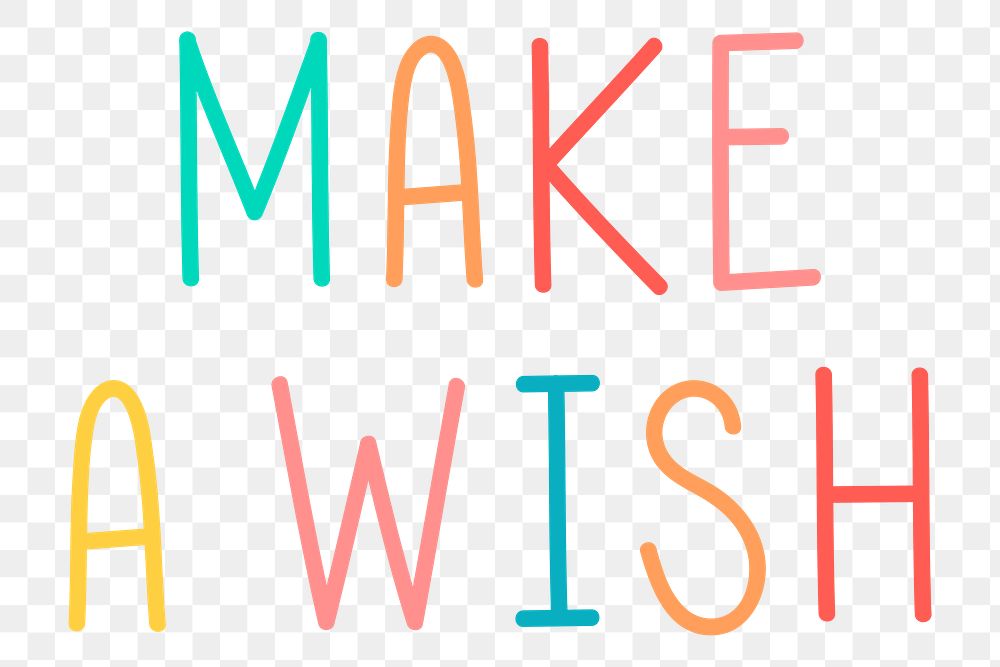 Colorful make a wish typography design element