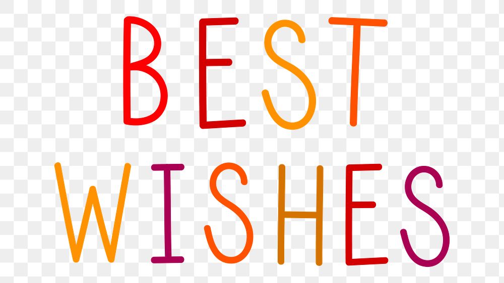 Best wishes colorful png word illustration