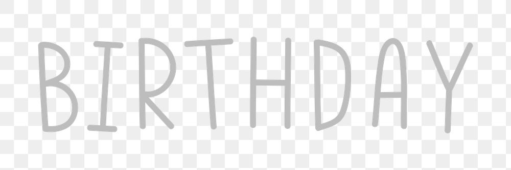 Png birthday black and white typography