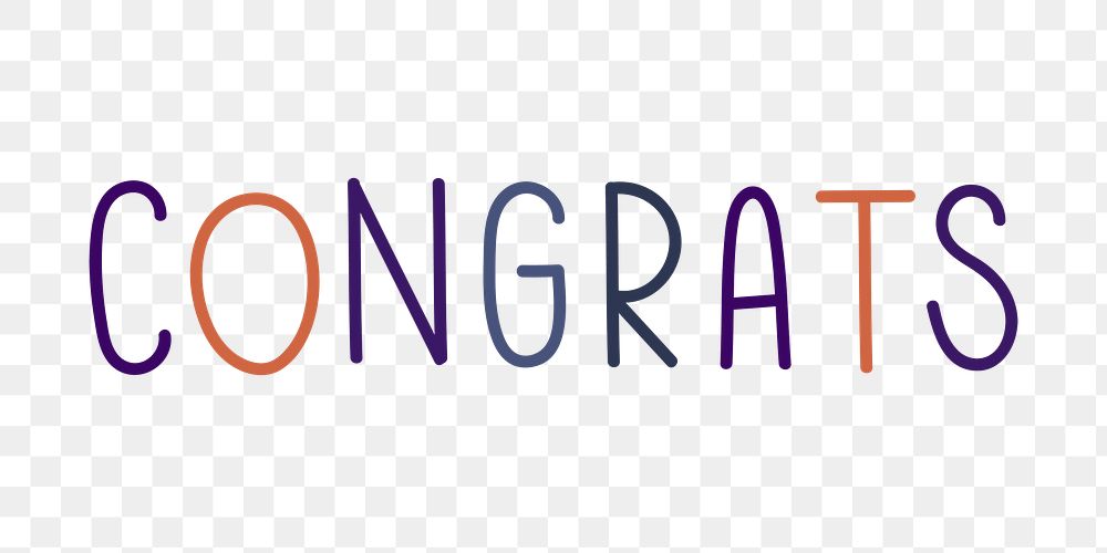 Png congrats multicolored word illustration