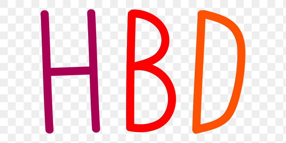 Png hbd colorful clipart typography