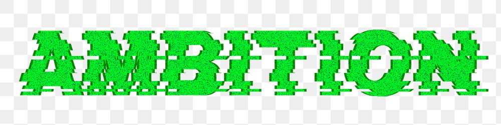 Green blurred word AMBITION typography design element