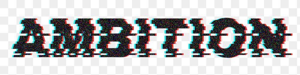Black blurred word AMBITION typography design element