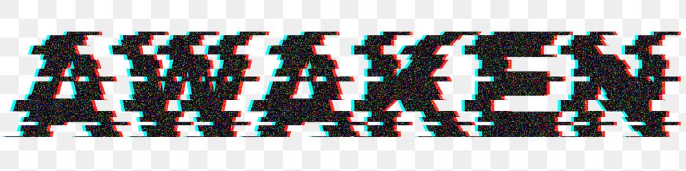 Black blurred word AWAKEN typography design element