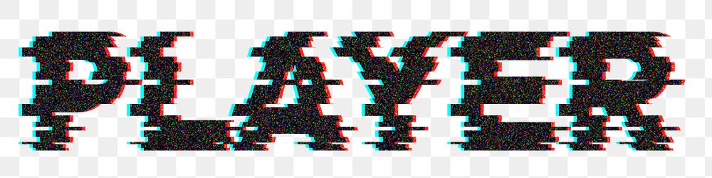 Player glitch effect typography design element