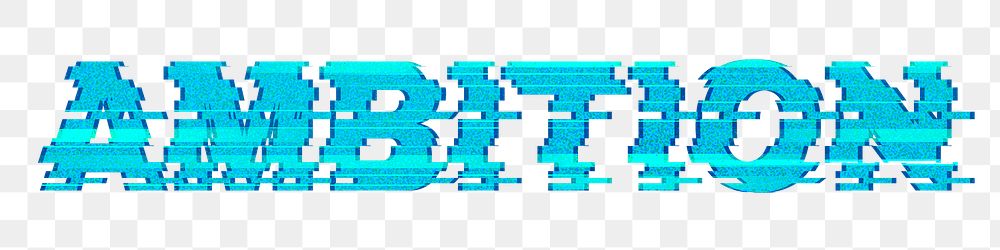 Blue blurred word AMBITION typography design element