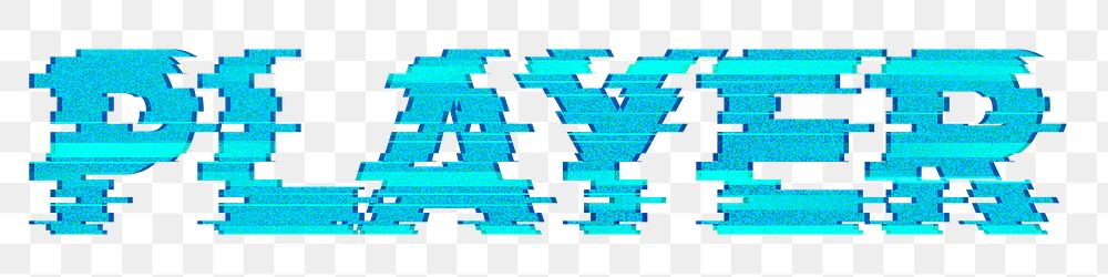 Player glitch effect typography design element