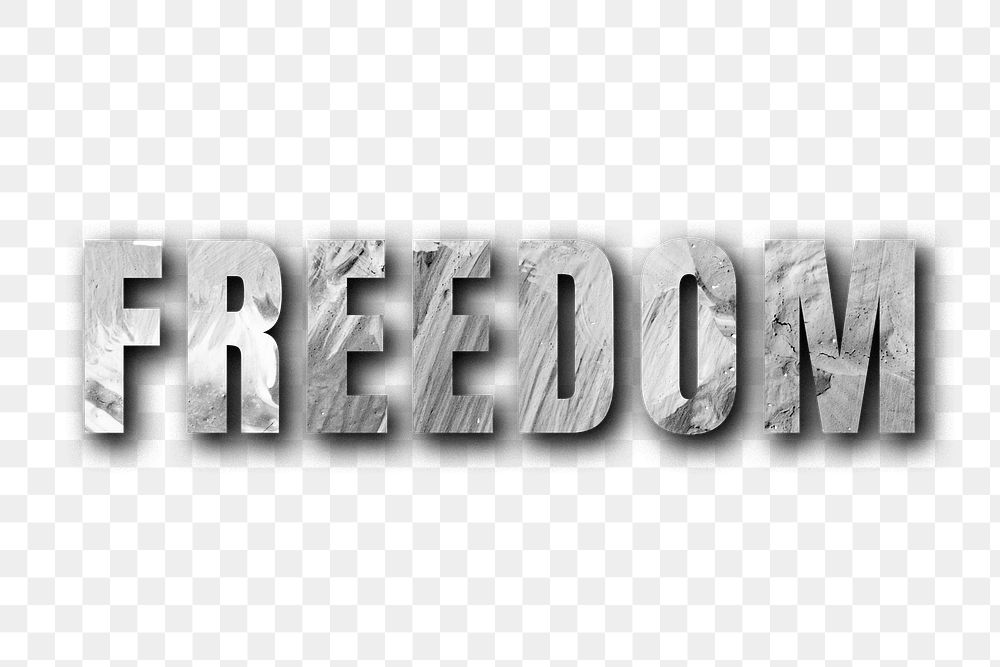 Freedom uppercase letters typography design element