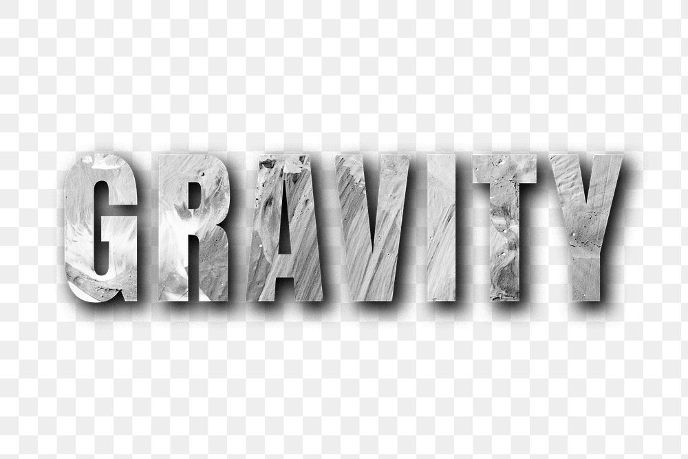 Gravity uppercase letters typography design element
