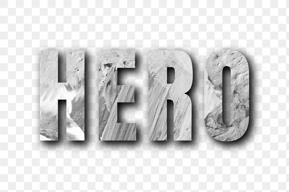 Hero uppercase letters typography design element