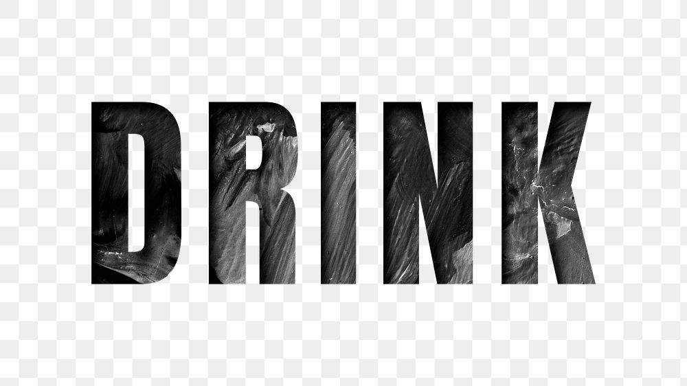 Drink uppercase letters typography design element